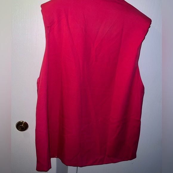 Plus Hot Pink Sleeveless Shoulder Pad Double Breasted Blazer Dress - from PLT - Picture 7 of 8